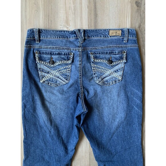 Supplies By Union Bay Tummy Smoothing Jeans Style Amy Embroidered Pockets Sz 14 - Picture 10 of 15